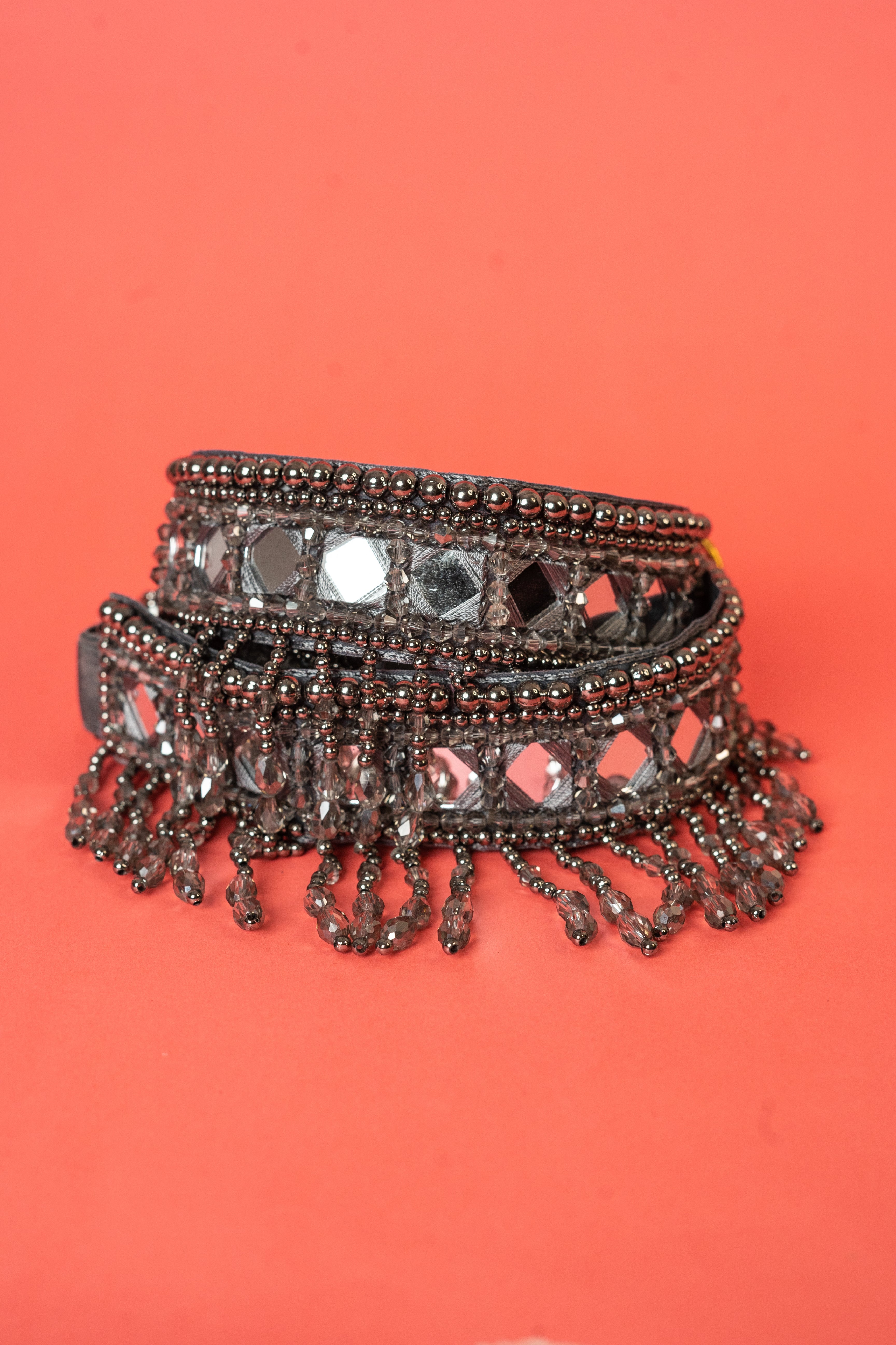 Mirror beaded handcrafted waist belt